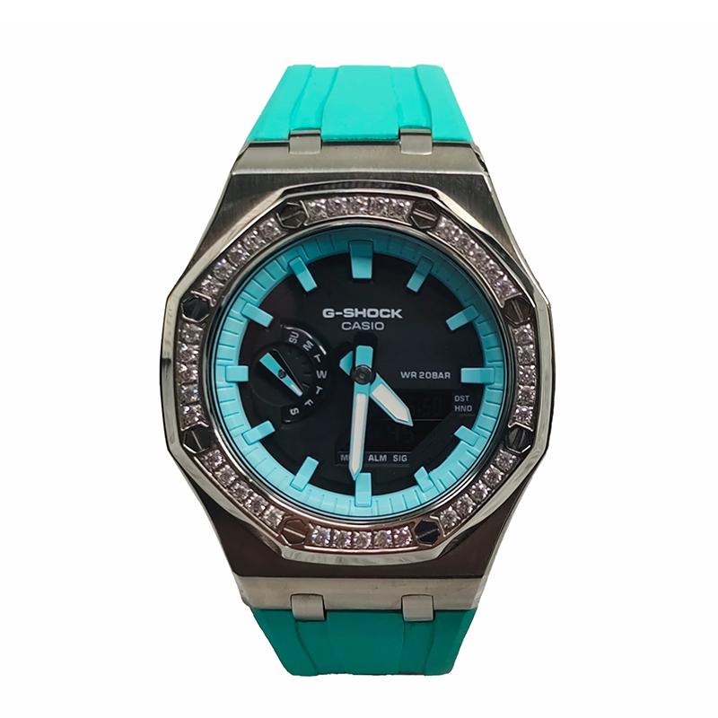 CASIO Мужские Жидкокристаллические, Аналогово-Цифровые Двойной Дисплей Серия 44 мм Черные Часы GA-2100-1A1(Watch3--)