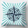 Home Decor Sailor Style Pillowcase Square Sofa  Marine Theme Printed Cushion Cover for Bedroom Living Room X