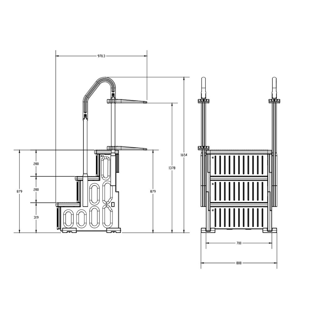 Plastic Pool Escalator Lightweight Pool Handrails Ladder Rust Proof Above Ground Pool Step for Various Sizes Swimming Pools