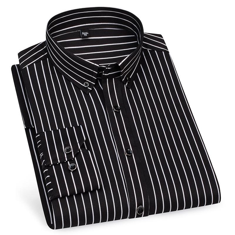 Men's long sleeve shirt Casual stripe non-ironing high quality slim comfortable breathable fashion top spring summer