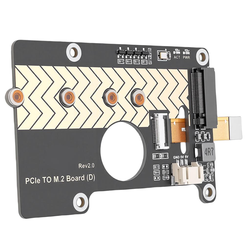 PCIe to M.2 Adapter Support for RasPi 5 8Gbps Transfer 16 PIN PCI Express Interface Expansion Board