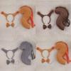 Squirrel Ear Heandband and Squirre Tail for Kid Adult Halloween Cosplay Parties