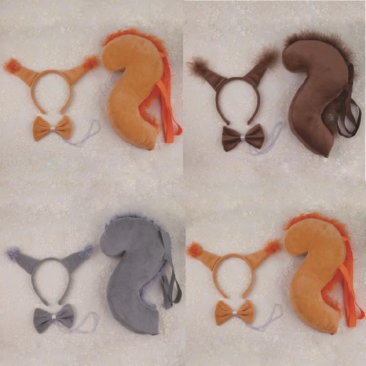 Squirrel Ear Heandband and Squirre Tail for Kid Adult Halloween Cosplay Parties