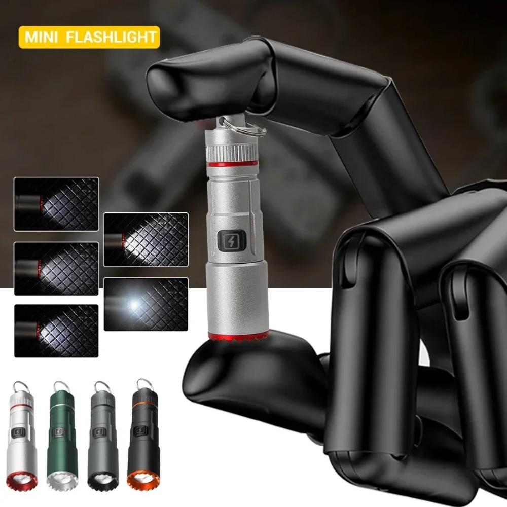 Leistungsstarke EDC Mini LED Taschenlampe Tasche Aluminiumlegierung Kleine Taschenlampe 10180 Batterietyp Typ-C Wiederaufladbar Notbeleuchtung Laterne