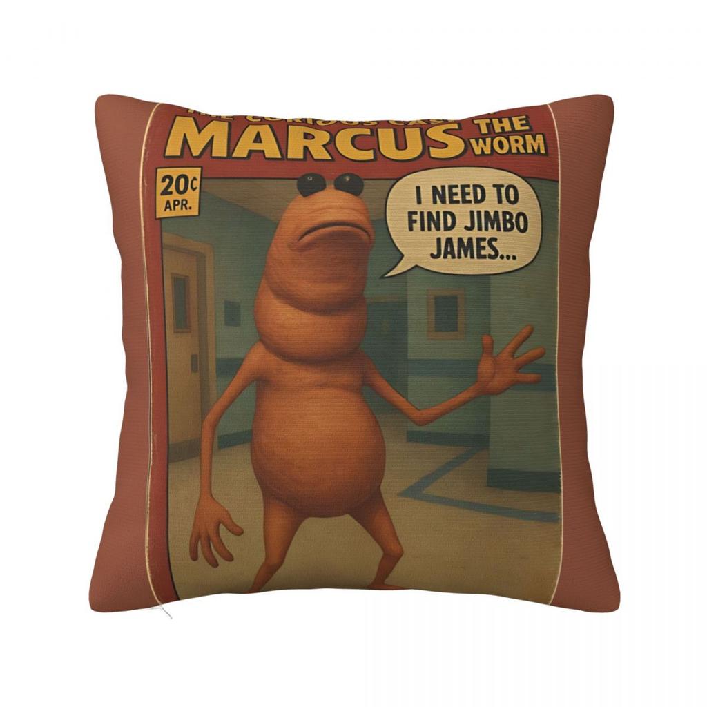 Marcus The Worm Robert Help 5861933095.6072 Square Pillow Cases Cushion Cover Custom Zippered Decorative Pillowcase For Home 18"