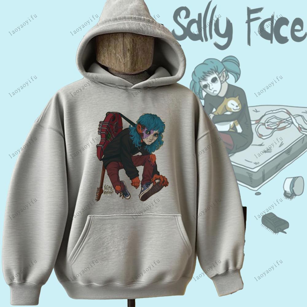 Felpa Sally Face Gioco Horror e Mistero Felpa Sally Face Calda Unisex Donna Uomo Felpa con Cappuccio Felpa Stampata Street Fashion