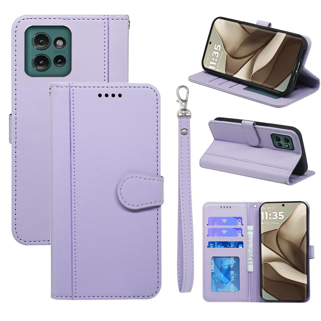 Pro Motorola Edge 50 5G Peněženkové pouzdro Magnetické zapínání Kožený kryt na telefon s řemínkem