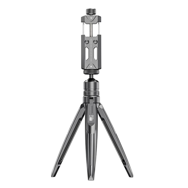 

Portable Easy Carry Machined Holder Tripod Versatile Phone Mount Stand for Handheld Desktop Use Travel Photography сірий колір