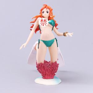 

15CM Anime One Piece Swimsuit Nami Stylist × Photographer Green And White 2 Mermaid Nami Model Toy Perfect Gift Aciton Figure PVC No box зелёный