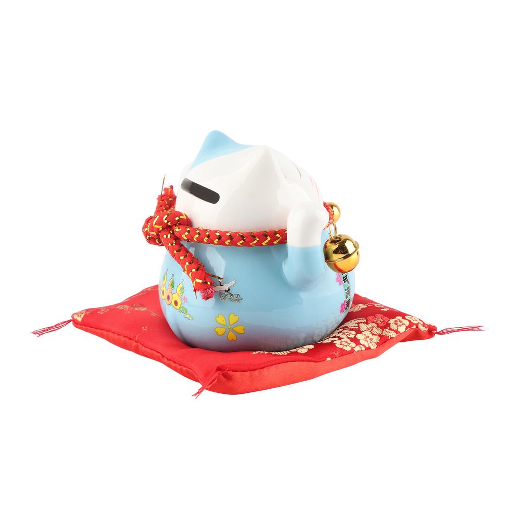 Lucky Cat Coin Bank 4.5in Exquisite Cute Bring Luck Good Ceramic Fortune Cat Saving Pot Desk Decoration