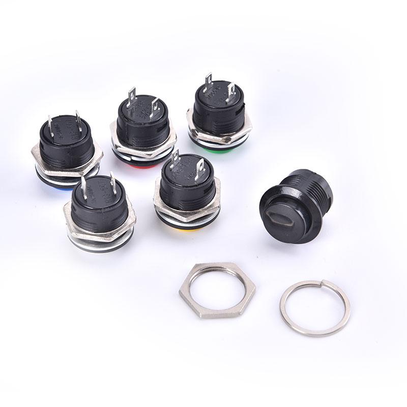 16Mm 12V-24V Waterproof Car Led Power Push Button Momentary Switch Metal On/Of