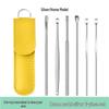 6-Piece Stainless Steel Ear Cleaning Set: Portable Spiral and Spoon Tools