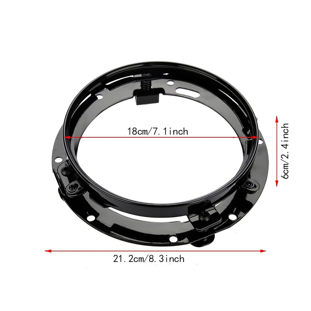 7 inch Car Headlight Round Mounting Bracket for ;Silver: