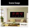 Modern LED Digital Wall Clock with Calendar and Temperature Display, Large Numbers, for Living Room