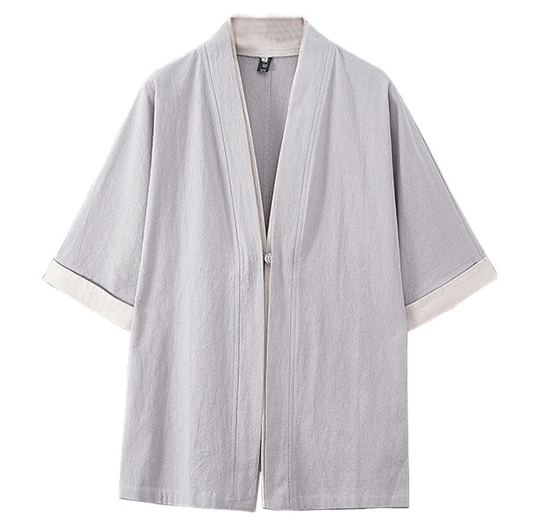 

летний большой многослойный топ [BUTMYJ] Мужская одежда, кардиган в японском стиле, мужской летний, размер, футболка, дзинбэй, хаори в японском стиле, кардиган, пальто,