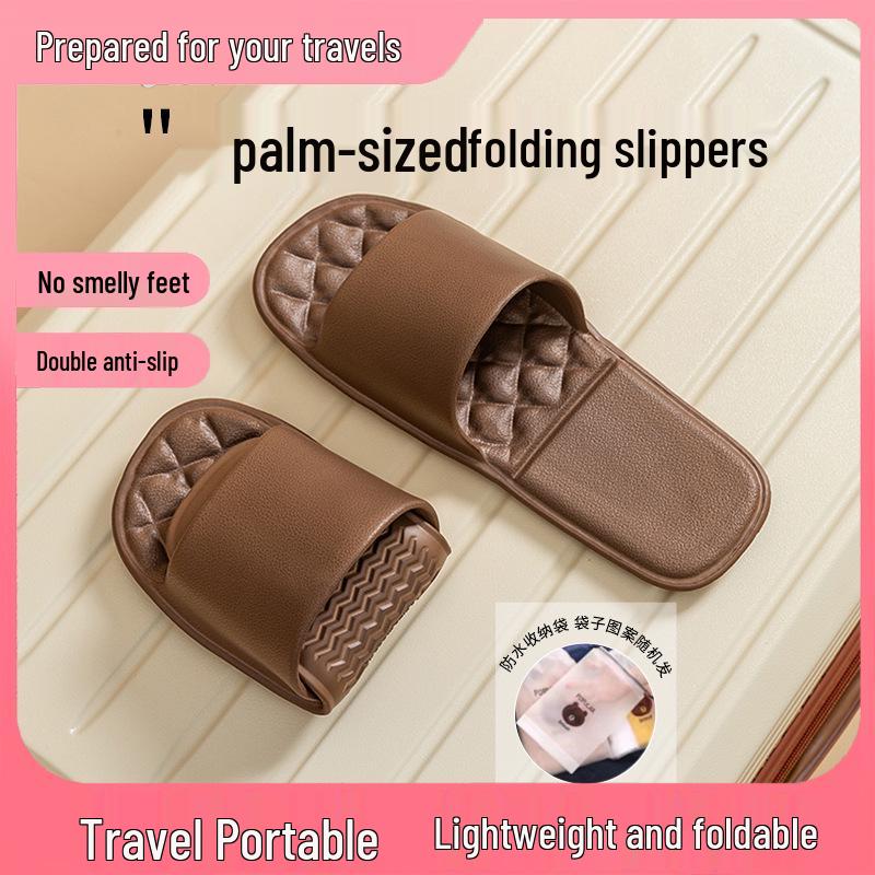 Foldable Anti-slip Travel Slippers for Women - Portable Home, Hotel, or Pool Use
