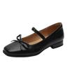 Fashion temperament French retro shallow mouth square root flat-soled single shoes women's spring and autumn new with skirts versatile Mary Jane shoes