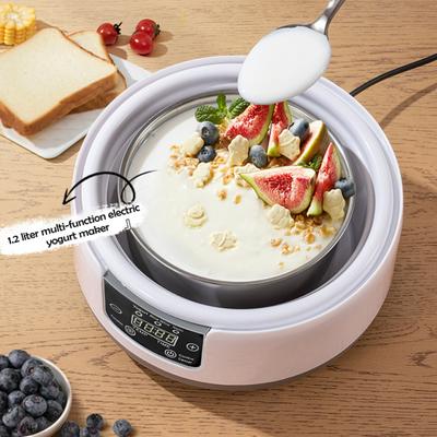 Elektrický jogurtovač s nastavitelnou teplotou a ovládáním času 1,2l multifunkční jogurt