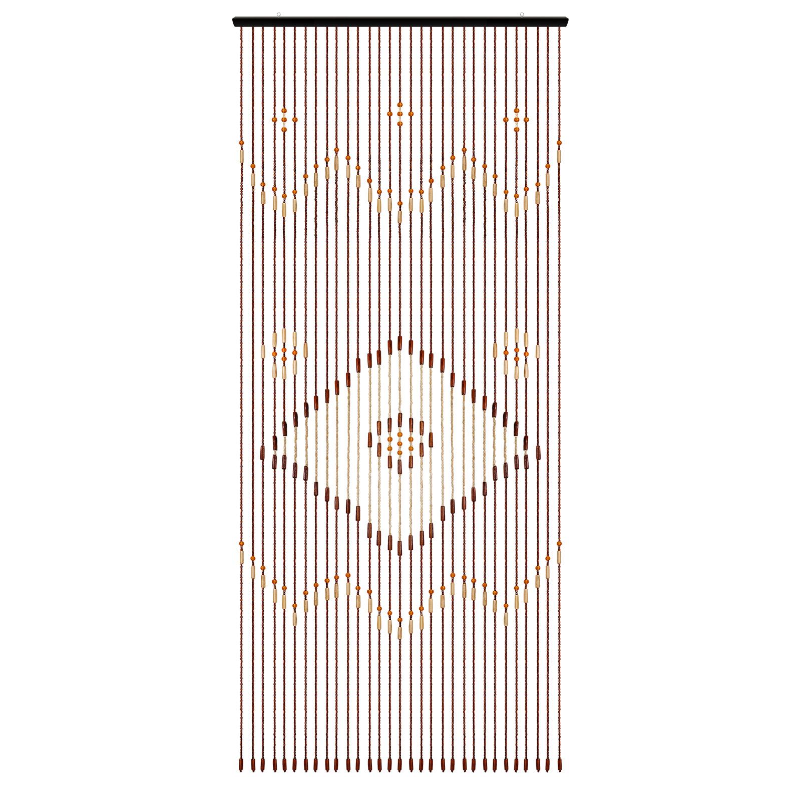 

Богемная деревянная занавеска из бусин для двери, из натурального дерева и хлопка, разделитель комнаты, декор для окна/стены в этническом, винтажном тибетском стиле для дома