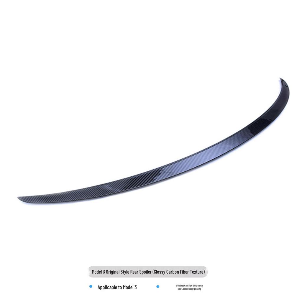 Influencer-Endorsed Carbon Fiber Rear Spoiler Kit for Tesla Model 3