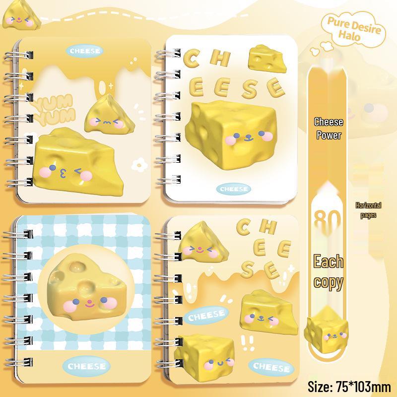 A7 Cute Cartoon Cheese Power Pocket Notebook Diary