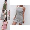 Women Casual Sexy Summer Dress Sleeveless Strap Short Slim Cotton Blend Style
