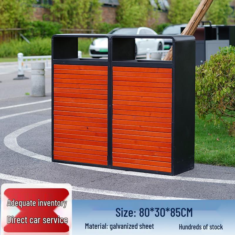 Stainless Steel Outdoor Park & Community Sorting Trash Can