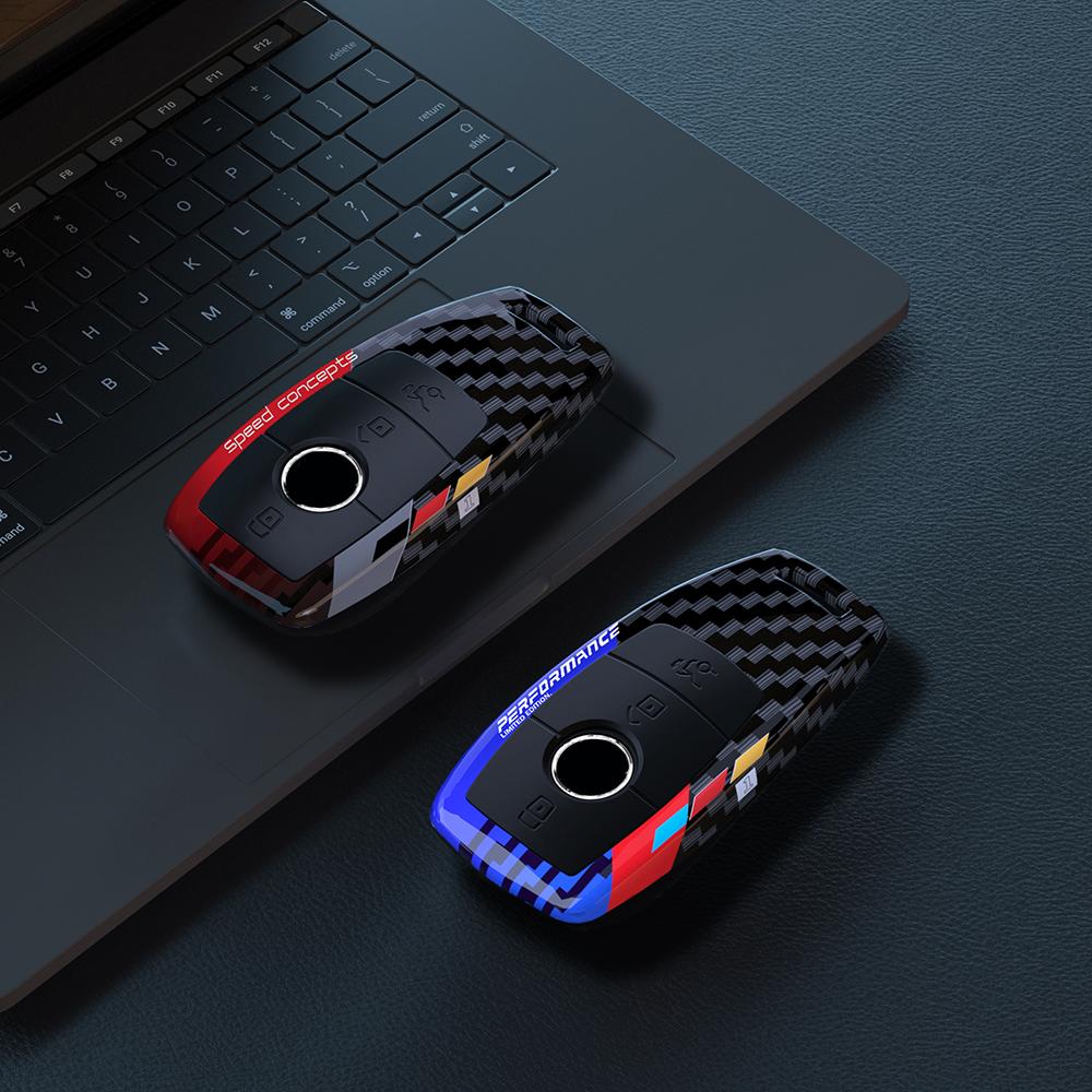 Abs Carbon Car Remote Key Case Cover Shell For Mercedes Benz A C E S G Class Glc Cle Cla Glb Gls W177 W205 W213 W222 X167 Amg