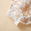 Baby Cotton One-piece Short-sleeved Cotton Yarn Triangular Fart-wrapped Romper Spring and Summer Thin Children's Fart-wrapped with Bib Clothes