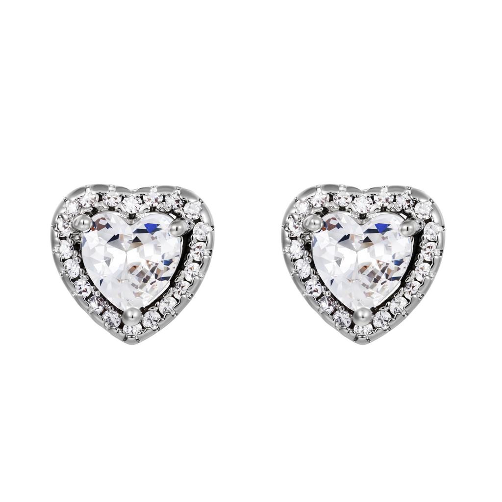 High-End S925 Sterling Silver Needle Earrings Slightly Inlaid With Zircon Fashion Love Stud Earrings, Small Fresh Women'S Earrings.