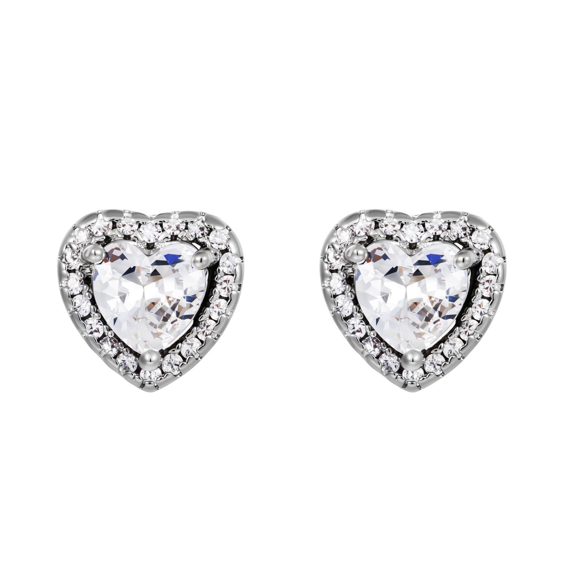 

High-End S925 Sterling Silver Needle Earrings Slightly Inlaid With Zircon Fashion Love Stud Earrings, Small Fresh Women S Earrings.