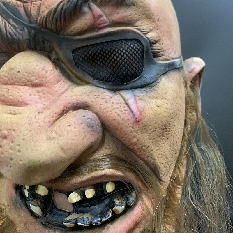 One-eyed bearded big brother latex mask