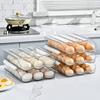Modern Kitchen Egg Storage Solution Stackable Box, 7 Degree Gentle Slope Design, Countertop Organizer Transparent Plastic Container for Refrigerator