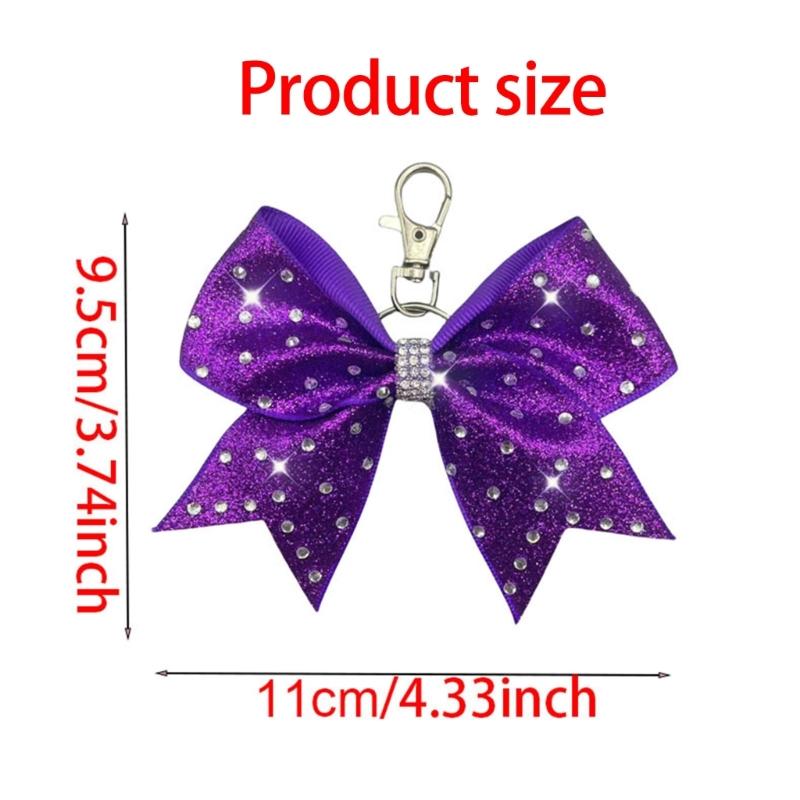 10Pcs Elegant Bows Keychain With Sparkling Rhinestones For Fashionable Accessory And Gift For Stylish Personalization
