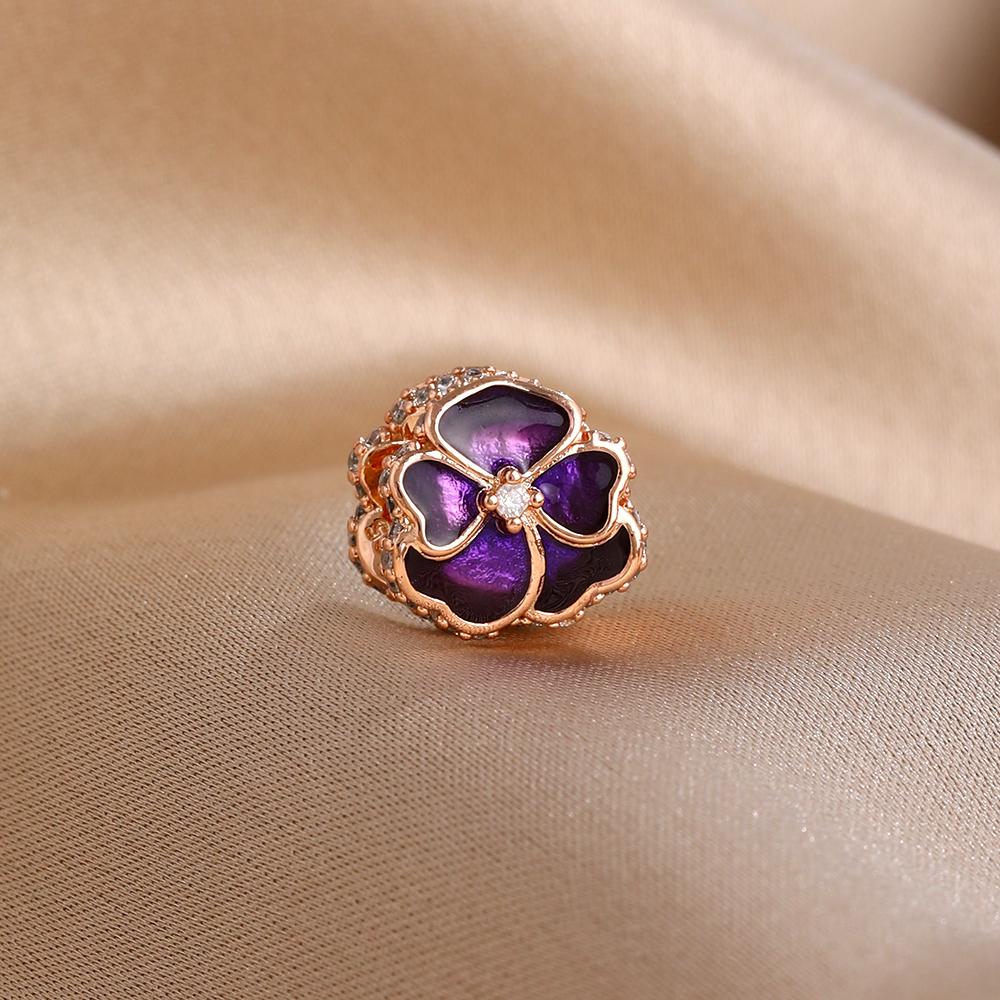 Spring Series Butterfly Pendant Clip Beads Earrings 925Silver Colored Inlaid Stone Fit Exquisite Bracelet Women DIY Jewelry Charm