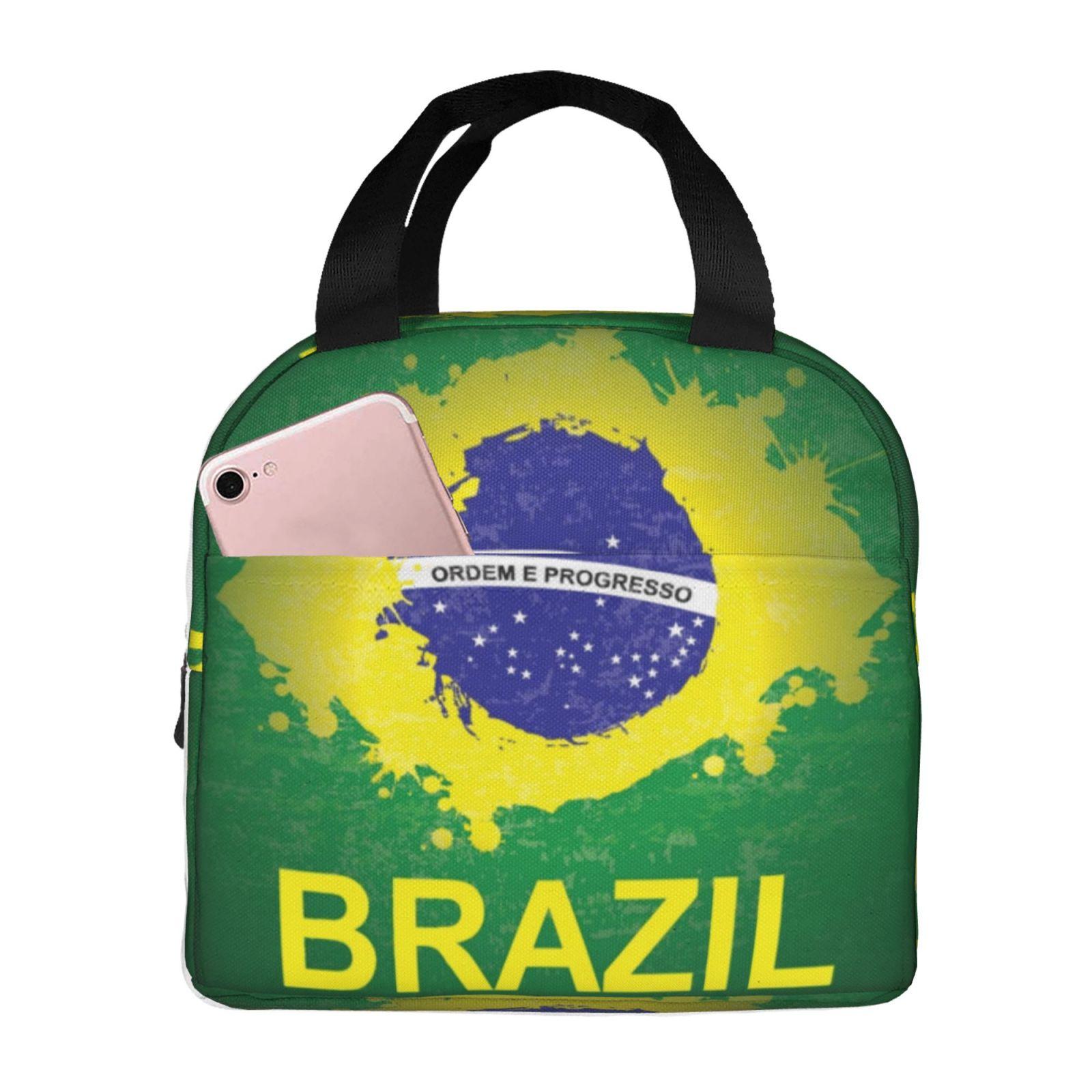 Lunch bag Brazil Flag Portable Insulated Lunch Bag