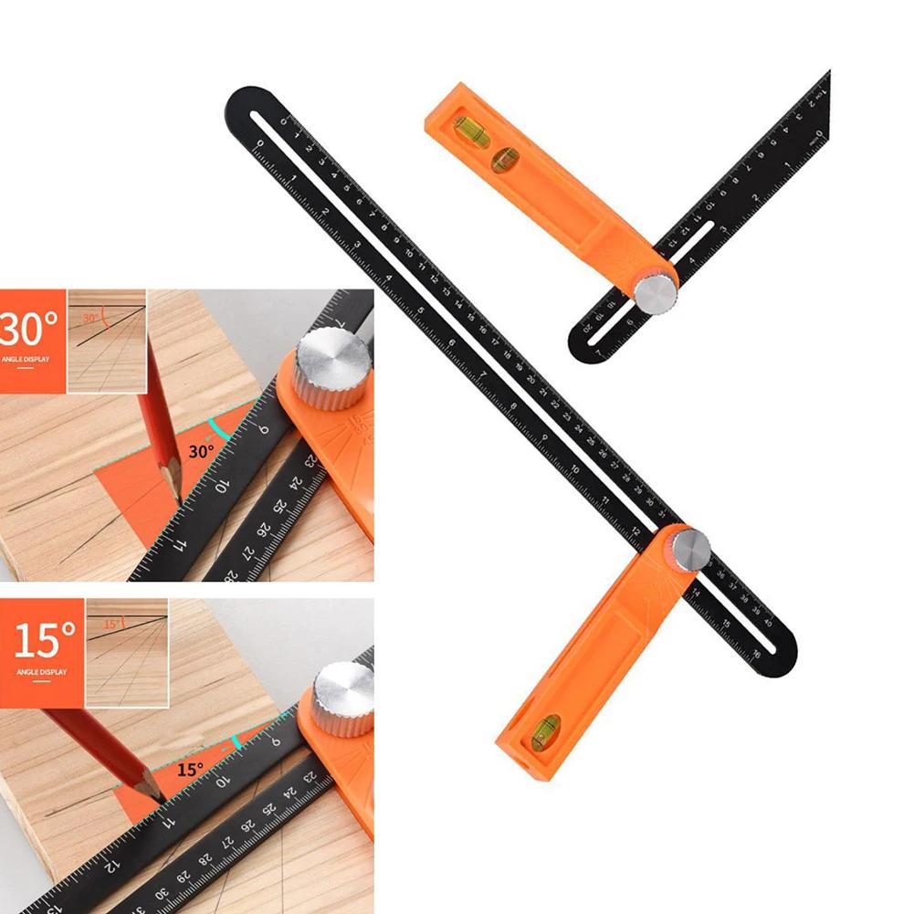 20/40cm T-shaped Angle Ruler Gauges Sliding Level Ruler Measuring Tool Detachable Adjustable Movable Right Angle Ruler Gauges