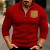 Winter new casual men's half-zipper stand-up collar sticker bag thick sweater pullover