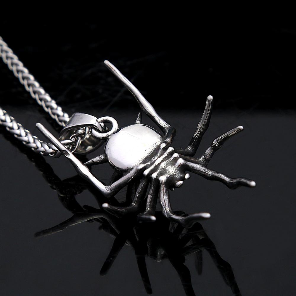 Punk Spinnenhalskette Für Männer Edelstahl Gotisch Vintage Tieranhänger Einzigartiger Biker Schmuck Geschenke Dropshipping