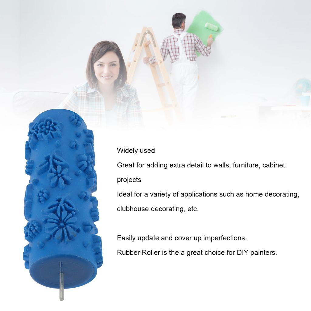 5inch Patterned Paint Roller Texture Rubber Roller Decorative Rubber Roller for DIY Painters