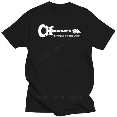 Camiseta de Moda Charvel Guitar Logo Vintage Negro Talla S 3X Envío Directo Camiseta Estampada para Hombre Manga Corta Camiseta Caliente Tops Básicos