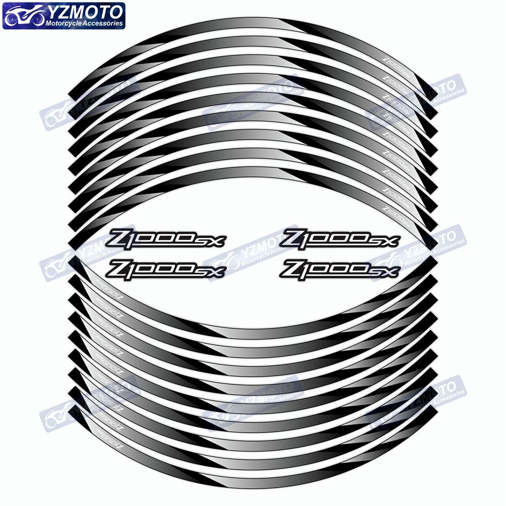 For Kawasaki Z1000SX Motorcycle Front And Rear 17 Inch Wheel Hub Sticker Waterproof Reflective Decorative Decal Rim Stickers