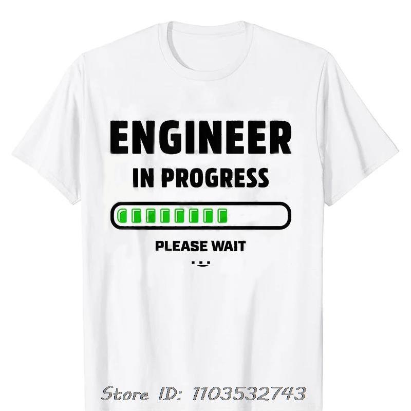 Men's Clothing Street T-shirt Clothes Engineer In Progress Print Cotton Tshirt Summer Harajuku Streetwear Fitness T Shirt Tops