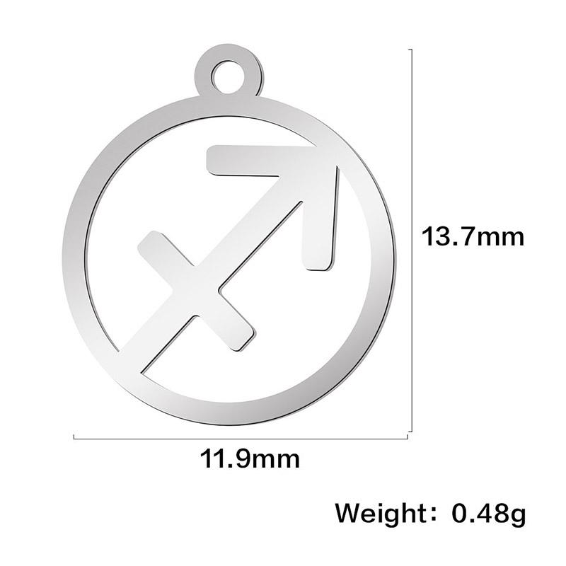Teamer 12pcs/lot Zodiac Signs Charms Jewelry Making Stainless Steel Gold Color 12 Constellation Taurus Pendants Birthday Gifts
