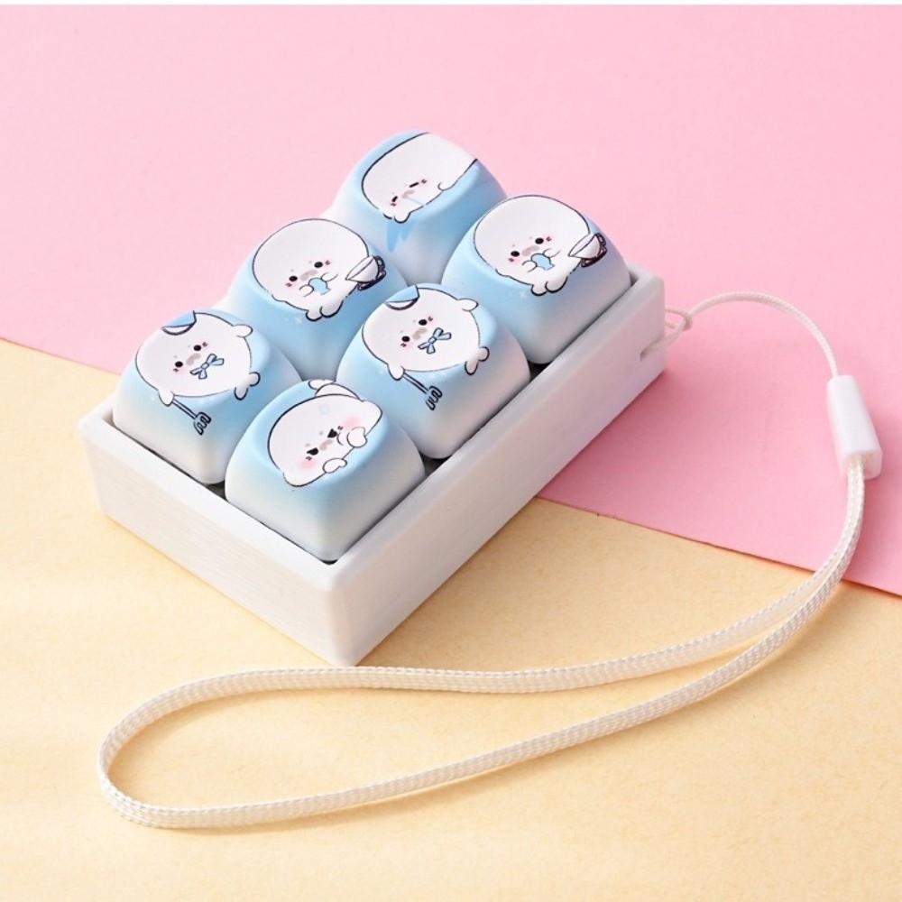 Clicky Button Fidget Clicker Toy Football Pattern Finger Keyboard Pendant for Adults
