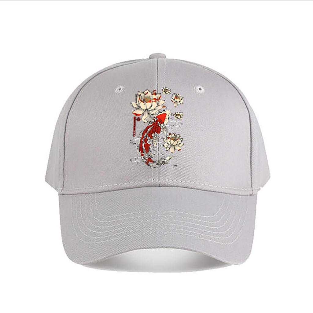 Japanese Koi Fish Lotus Canvas Wall Art Baseball Cap Fashion Unisex Sunhat Womens Outdoor Sports Snapback Cap