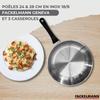 Batterie de cuisine - Tous feux dont induction - FACKELMANN - Geneva - Inox - 2 poêles 24 et 28, 3 casseroles et 6 ustensiles