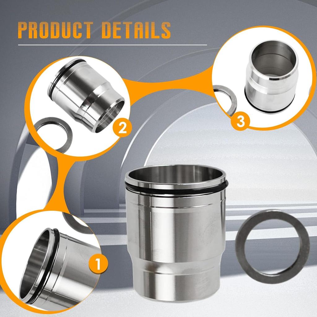 PANGOLIN 3686961 Injector Sleeve Cup Tube Kit with Seal for Cummins ISX ISX15 QSX15 X15 CM2350 Diesel Engine Single Cam, Replace 3686883 3687210