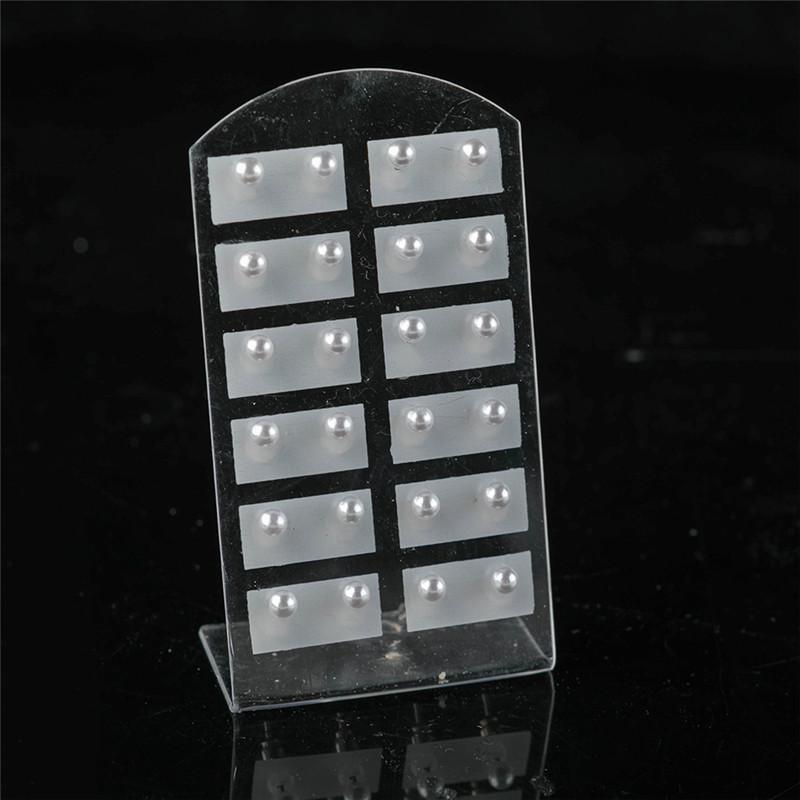 12 пар цветных белых сережек-гвоздиков с искусственным жемчугом для женщин — фото 13