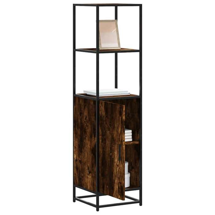 VidaXL High Buffet Smoked Oak 35.5x35x139 Cm Engineered Wood Metal, Side Cabinet, High Storage Cabinet, Display Cabinet 849046